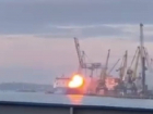 Появилось видео удара ракеты по турецкому судну в Одессе