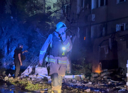В Одессе загорелся дом после сбития БПЛА