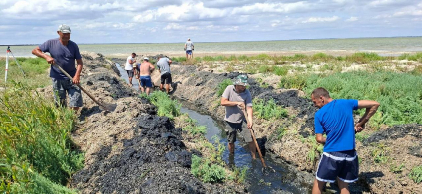 Жители Одесской области самостоятельно вручную вырыли водообмен между лиманами