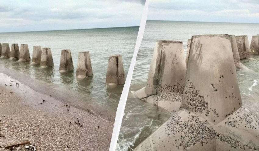 В Одесской области Черное море уничтожает тетраподы для защиты от высадки десанта ВС РФ