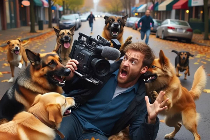 В Одесской области стая бездомных собак напала на съёмочную группу телевидения