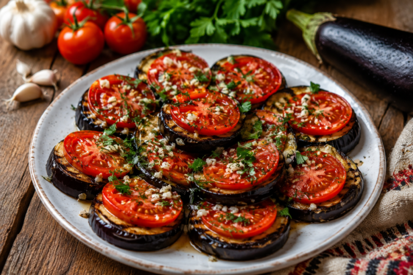 Синенькие с чесноком и помидорами: закуска одесского лета