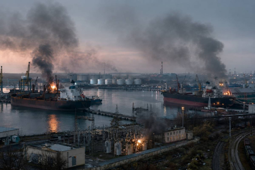 В Одесской области уничтожены сухогрузы с вооружением и электроподстанция